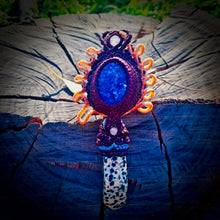 Load image into Gallery viewer, Lepidolite and dalmatian jasper pendant (unique design)