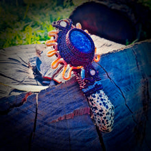 Load image into Gallery viewer, Lepidolite and dalmatian jasper pendant (unique design)