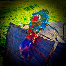 Load image into Gallery viewer, Carnelian and amethyst pendant (unique design)