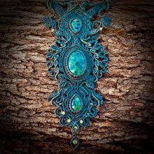 Load image into Gallery viewer, Chrysocolla and azurite with malachite necklace (unique design)