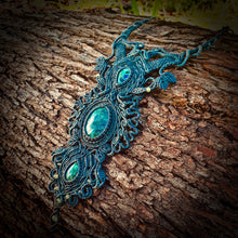 Load image into Gallery viewer, Chrysocolla and azurite with malachite necklace (unique design)