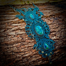 Load image into Gallery viewer, Chrysocolla and azurite with malachite necklace (unique design)