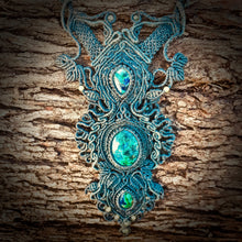 Load image into Gallery viewer, Chrysocolla and azurite with malachite necklace (unique design)