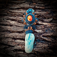 Load image into Gallery viewer, Spondylus and aquamarine pendant (unique design)