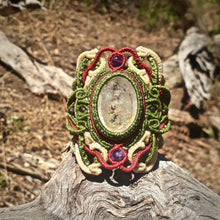 Load image into Gallery viewer, Hematoid quartz with dendrite bracelet (unique design)