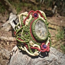 Load image into Gallery viewer, Hematoid quartz with dendrite bracelet (unique design)