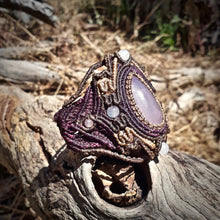 Load image into Gallery viewer, Translucent rose quartz bracelet (unique design)