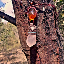 Load image into Gallery viewer, Translucent rose quartz necklace