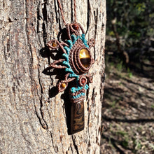 Load image into Gallery viewer, Tiger's eye and stramatolite pendant (unique design)