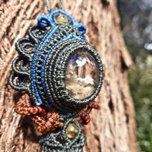 Load image into Gallery viewer, Garden quartz and smoky quartz pendant (unique design)
