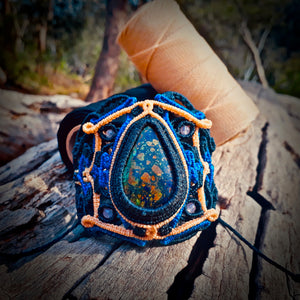 Azurite with malachite bracelet (unique design)