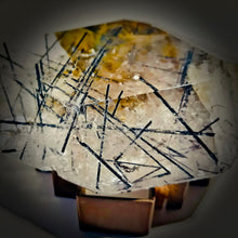 Load image into Gallery viewer, Quartz with black tourmaline and mud inclusions
