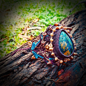 Azurite with malachite bracelet (unique design)