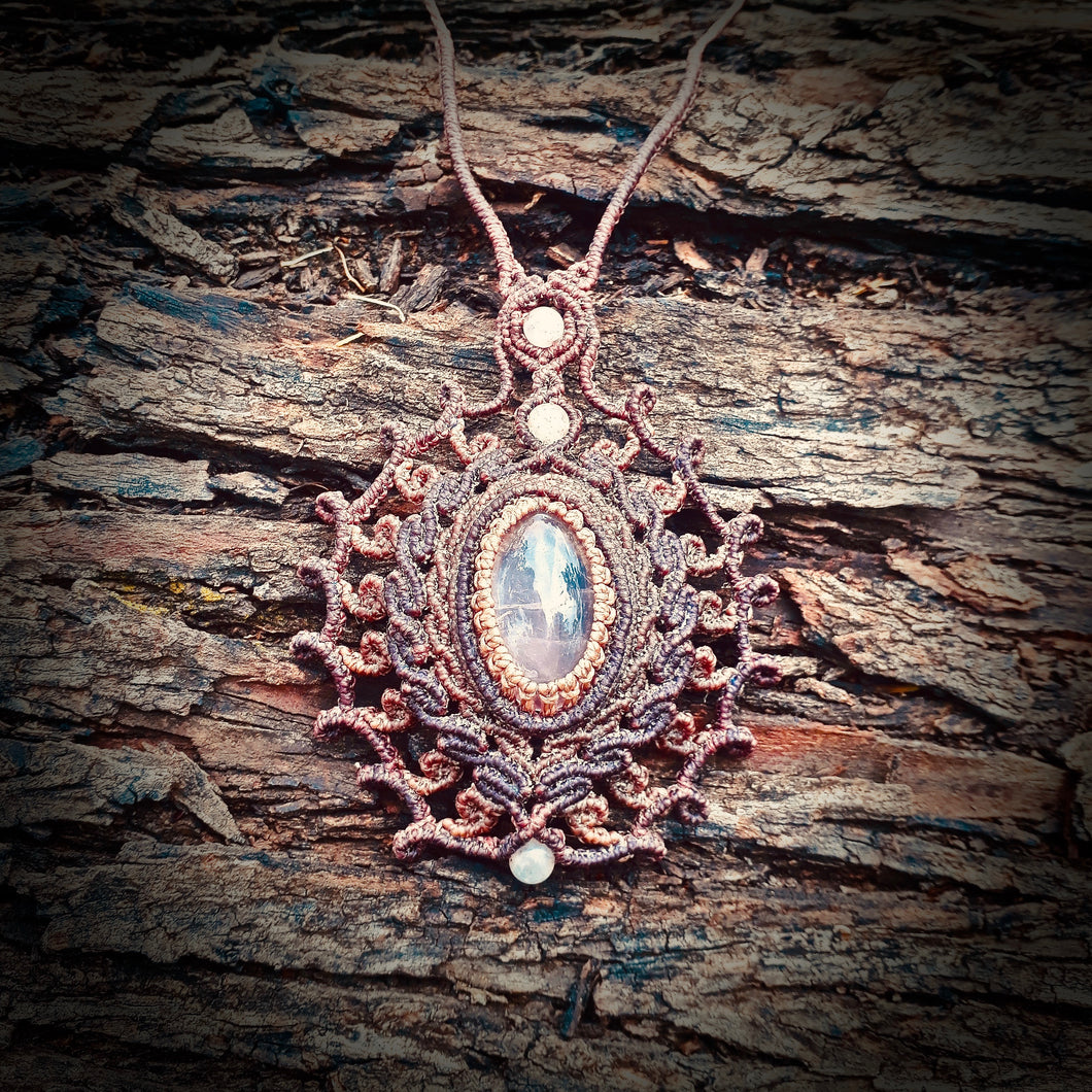 Translucent rose quartz necklace (unique design)
