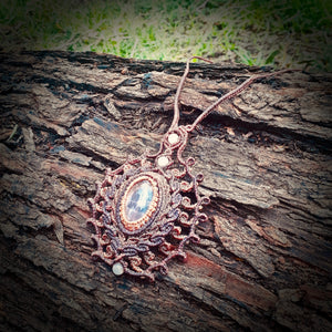 Translucent rose quartz necklace (unique design)