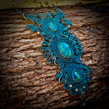 Load image into Gallery viewer, Chrysocolla and azurite with malachite necklace (unique design)
