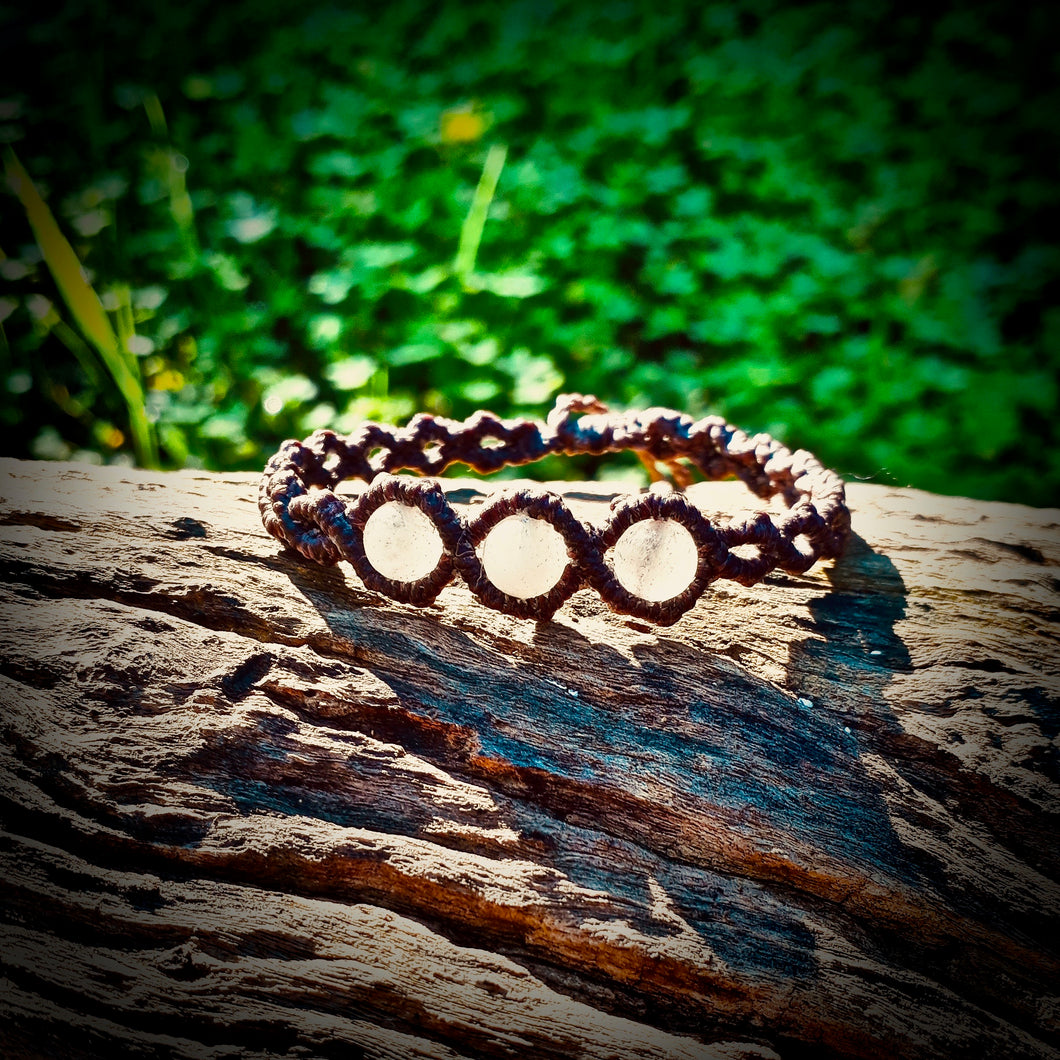 Milky rose quartz beads bracelet