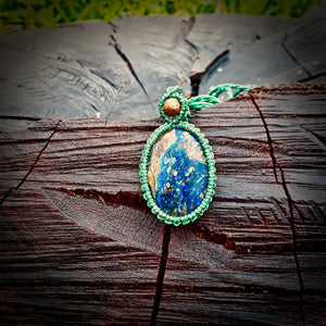 Azurite with malachite necklace