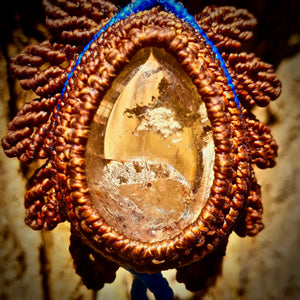 Smoky quartz (with another quartz and mud inclusions) pendant