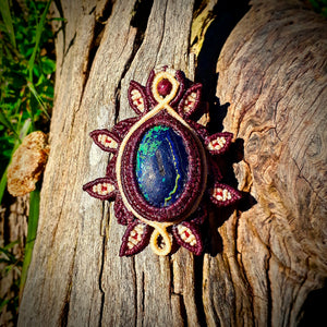 Azurite with malachite pendant