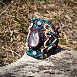 Translucent rose quartz bracelet (unique design)