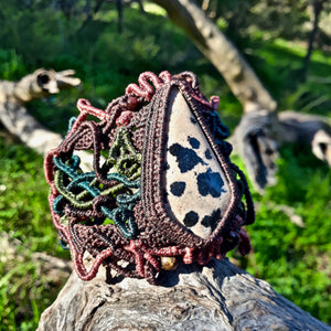 Dalmatian jasper bracelet (unique design)