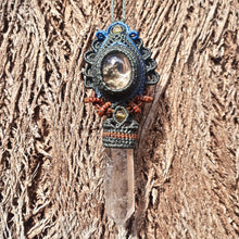 Load image into Gallery viewer, Garden quartz and smoky quartz pendant (unique design)
